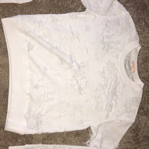 Sweet Romeo Ripped White Sweater